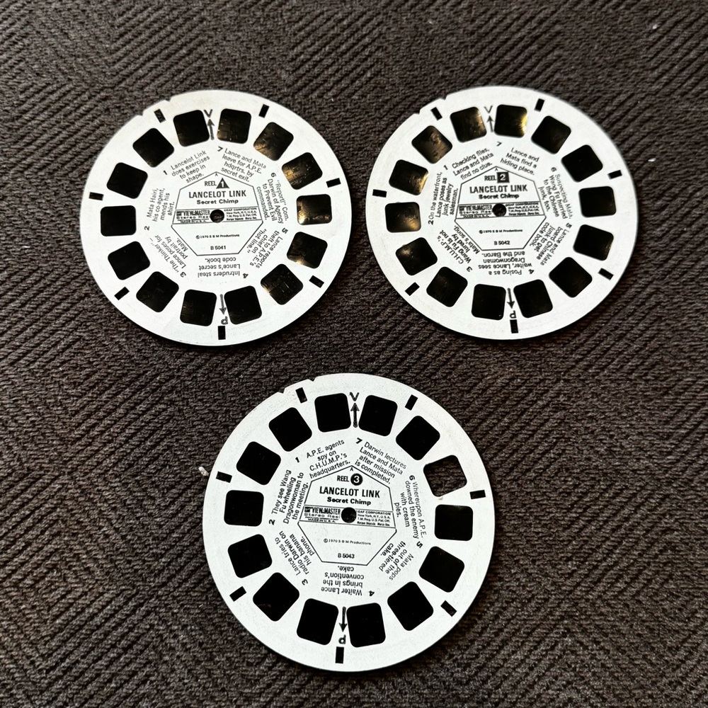 Vintage View Master Lancelot Link Secret Chimp A/B/C Reels by GAF - 1970